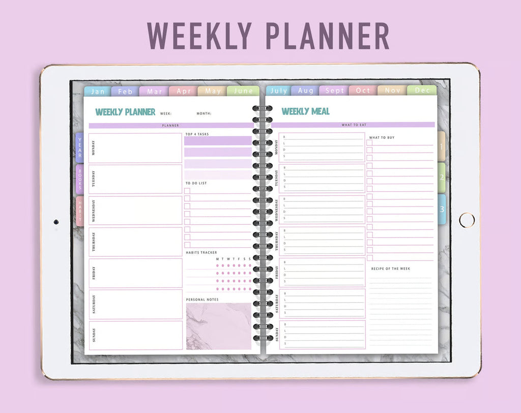 Undated Digital Planner - Purple
