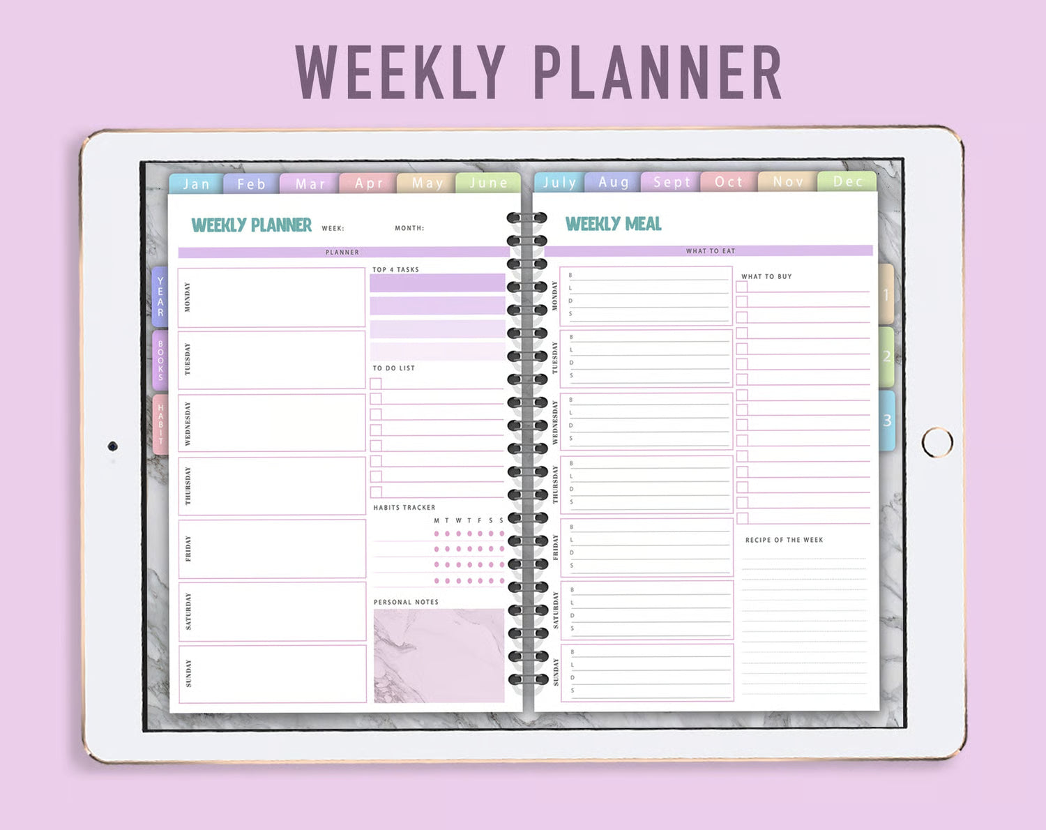 Undated Digital Planner - Purple